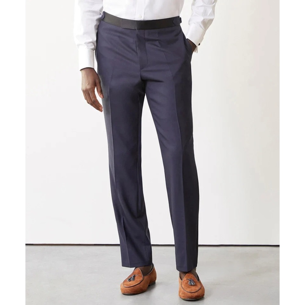 TODD SNYDER Italian Tuxedo Trousers Navy Wool Men 34x34 Made in Italy NWT $398